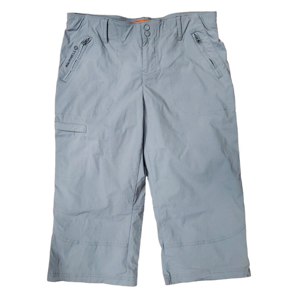 MERRELL Pants Womens 10 Gray Capri SELECTWICK Zipped Pockets Hiking Outdoor